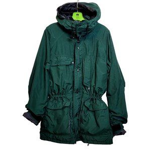 Gore Tex Solstice Jacket Green Hooded No Liner Mesh Inside Repaired Size Large